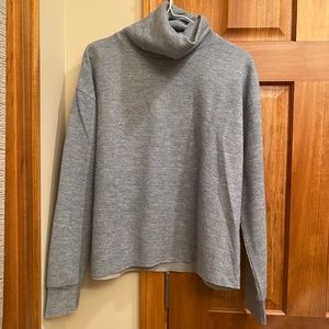 SHEIN Blue Cropped Turtleneck Sweater